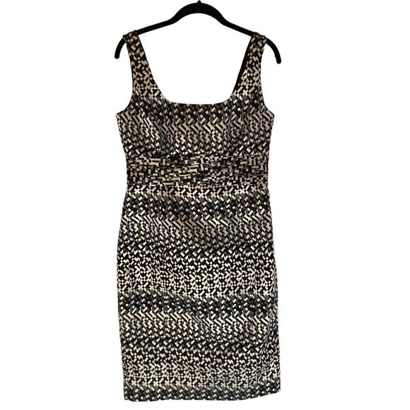 Jones New York Mini Metallic Chevron Print Cocktail Dress size 6 Y2K Bodycon - Picture 1 of 6
